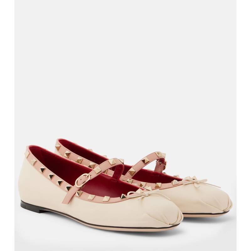 Valentino Garavani Rockstud leather Mary Jane flats
