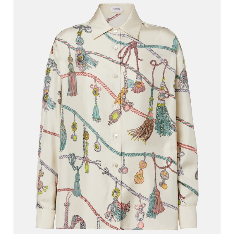 Versace Printed silk twill shirt