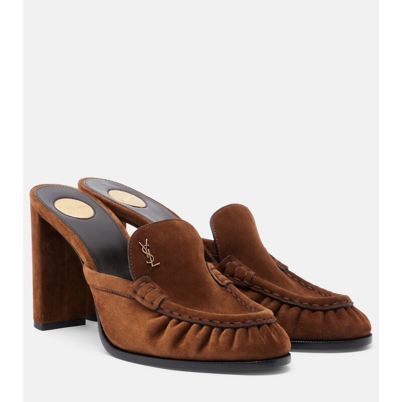 Saint Laurent Le Loafer Cassandre suede mules