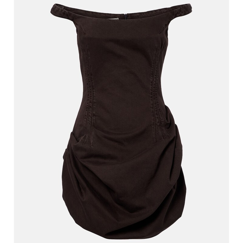 Magda Butrym Gathered off-shoulder denim minidress