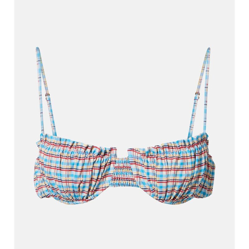 Faithfull Esterel checked bikini top