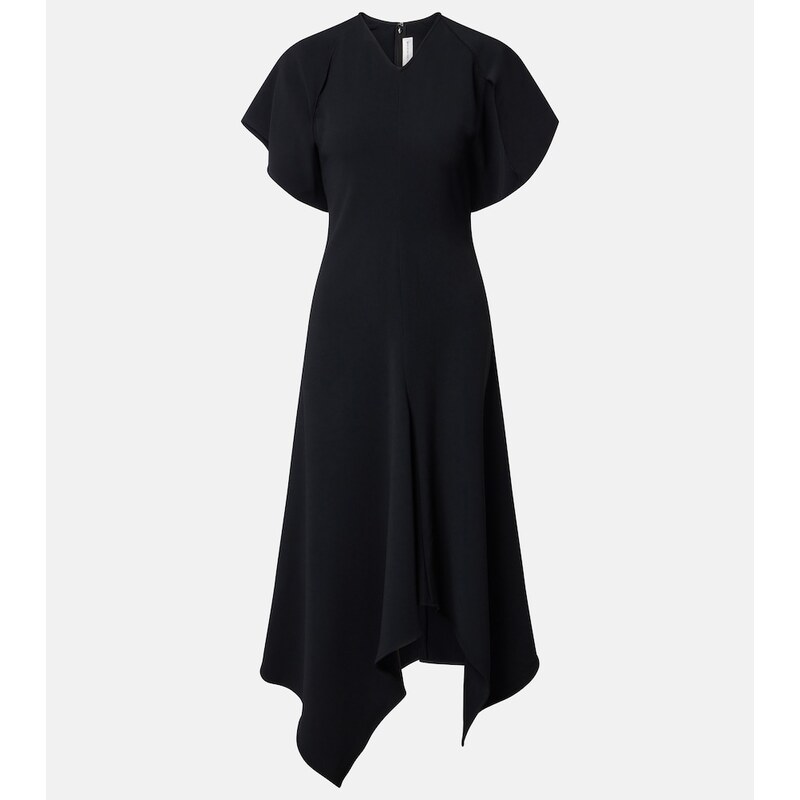 Victoria Beckham Asymmetric draped cady midi dress