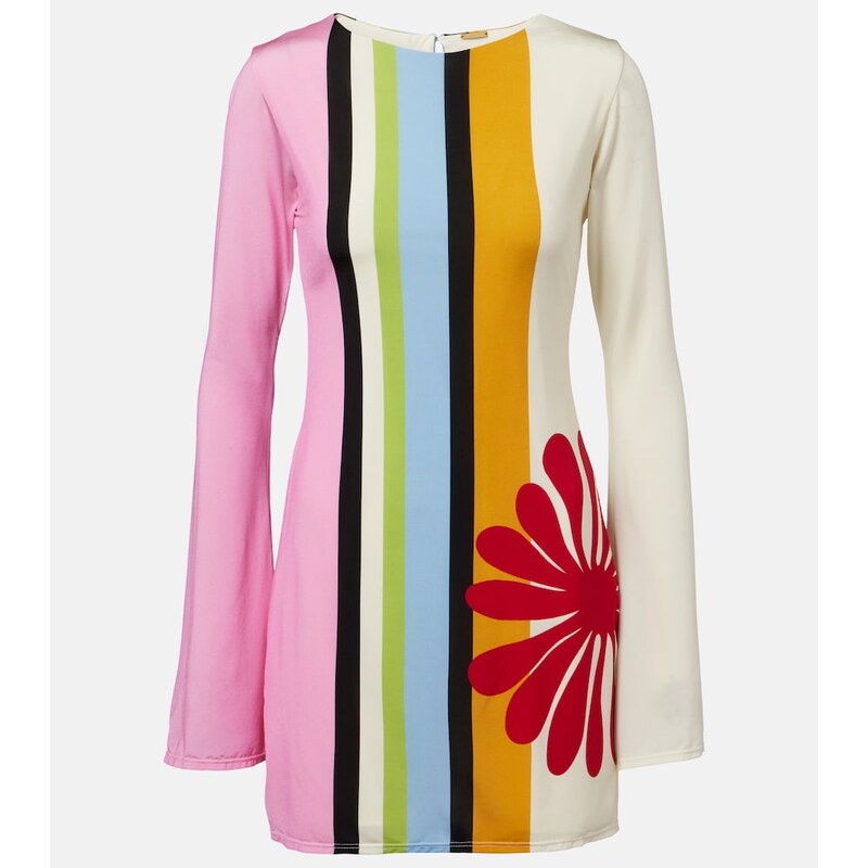 Cala de la Cruz Maisha floral striped minidress