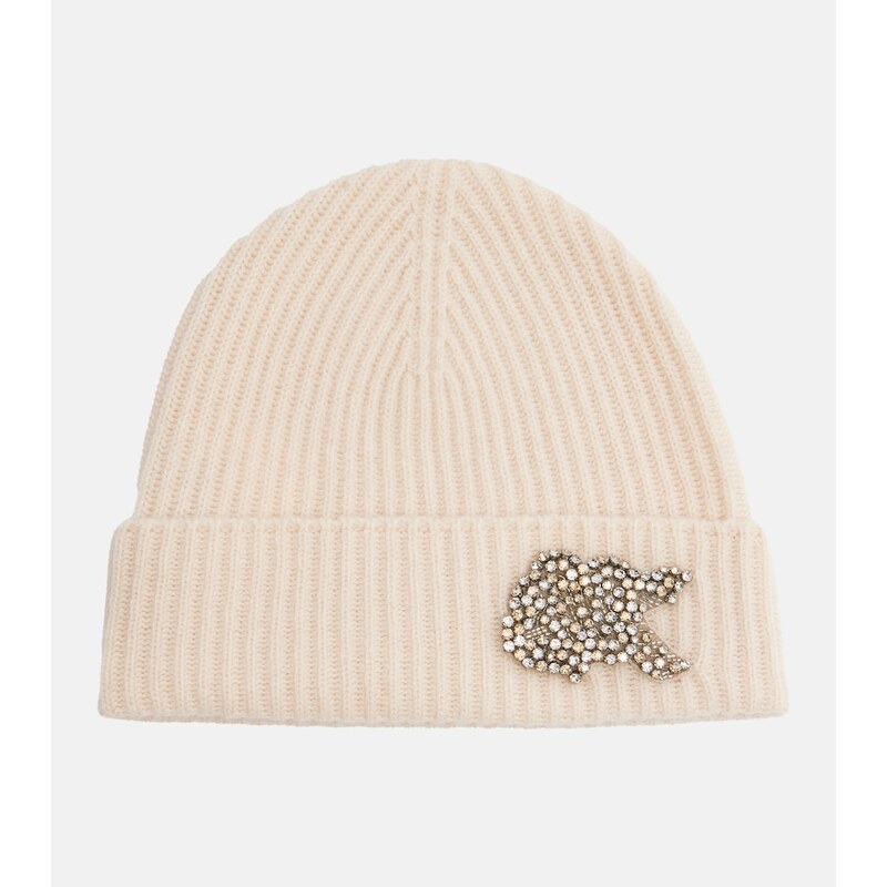 Erdem Embellished cashmere beanie
