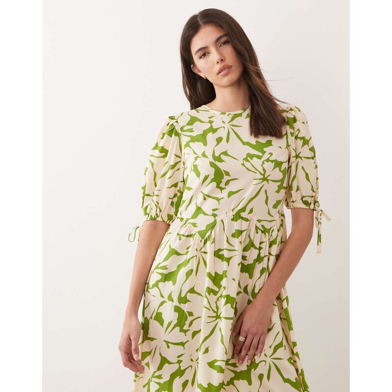 Wednesdays Girl Wednesdays Girl tie detail short sleeve midaxi