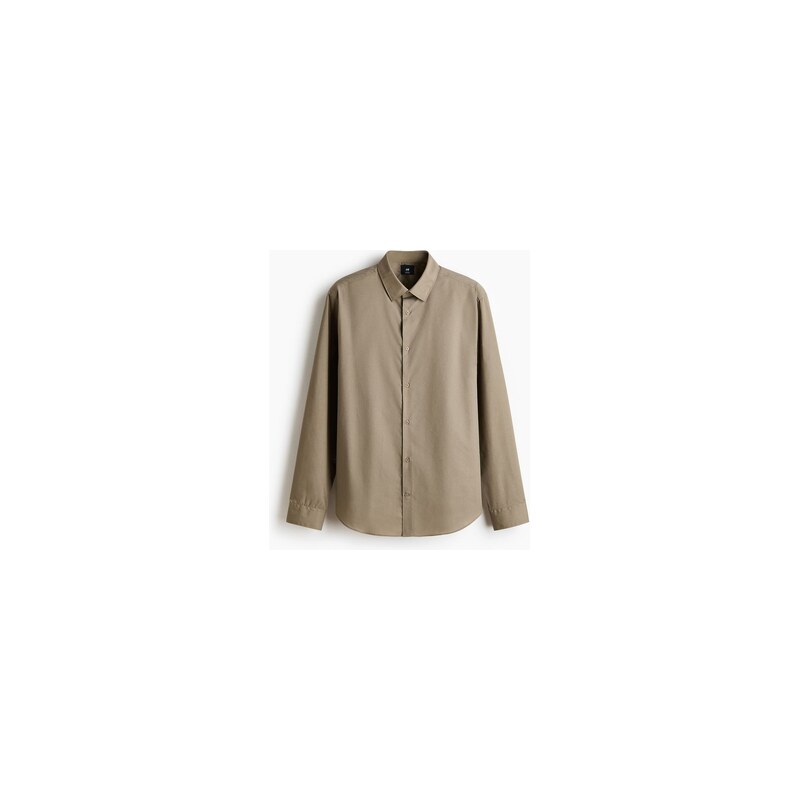 H&M - Košile Slim Fit Easy iron - Khaki Zelená