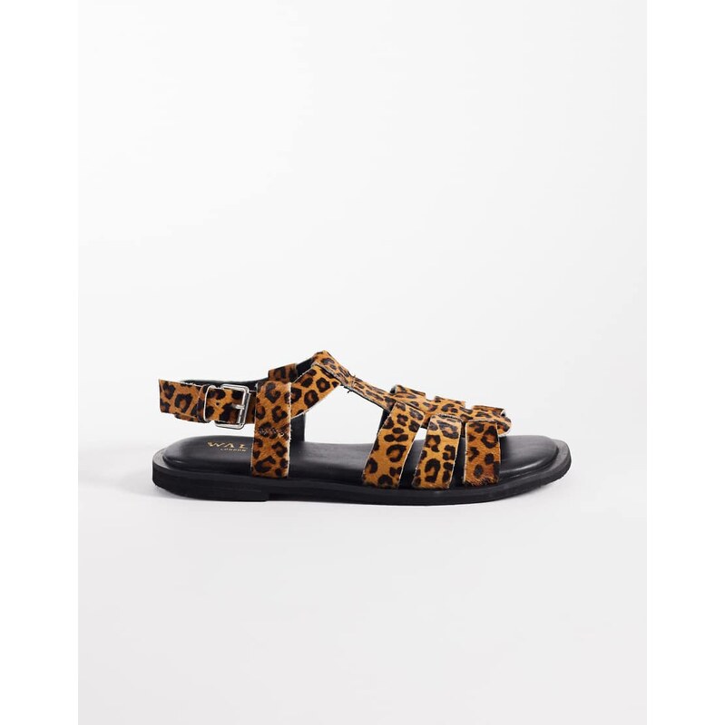 Walk London Sophia Gladiator sandal in leopard print-Multi
