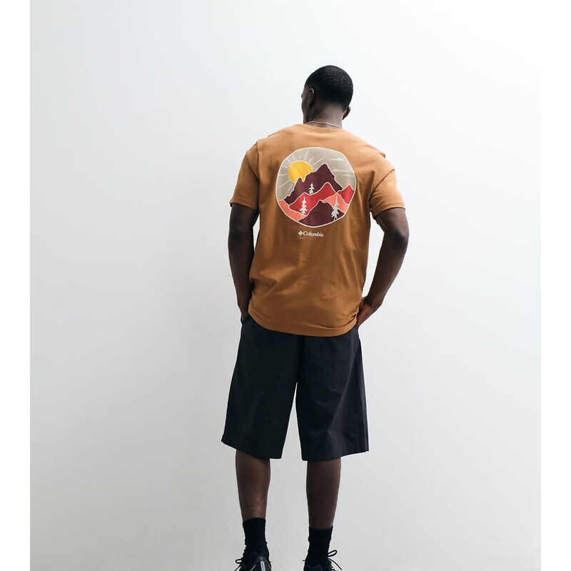 Columbia CSC Outdoor back graphic t-shirt in camel brown