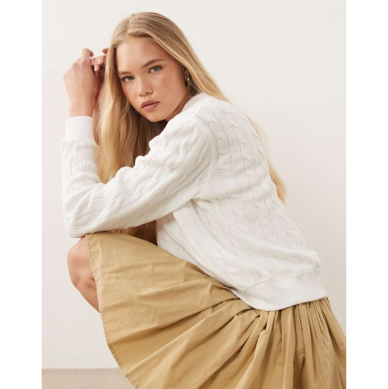 Polo Ralph Lauren knit collar sweater in white