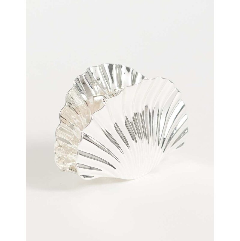 Mango shell hair clip in silver