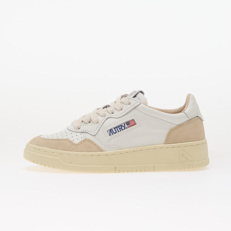 Autry Medalist Low Wom White Leather/ Beige Suede