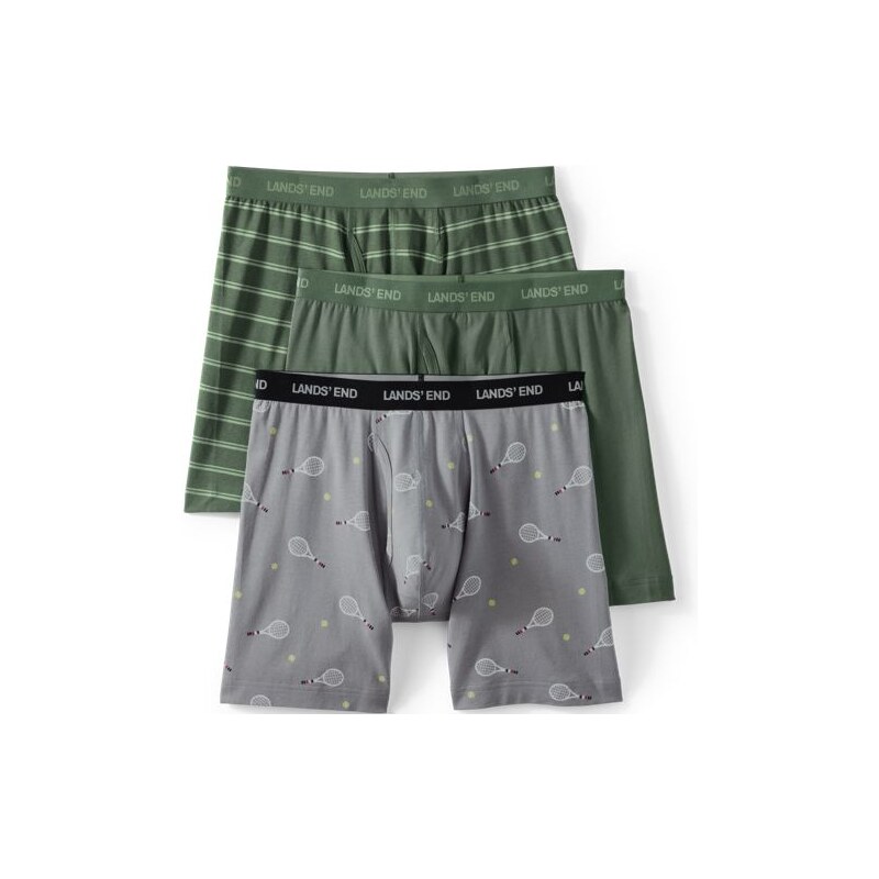 Jersey Trunks, 3-pack, Men, size: M, regular, Green, Cotton