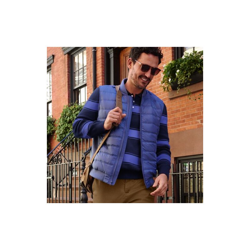 Mixed Media Gilet, Men, size: S, regular, Blue, Nylon/Acrylic