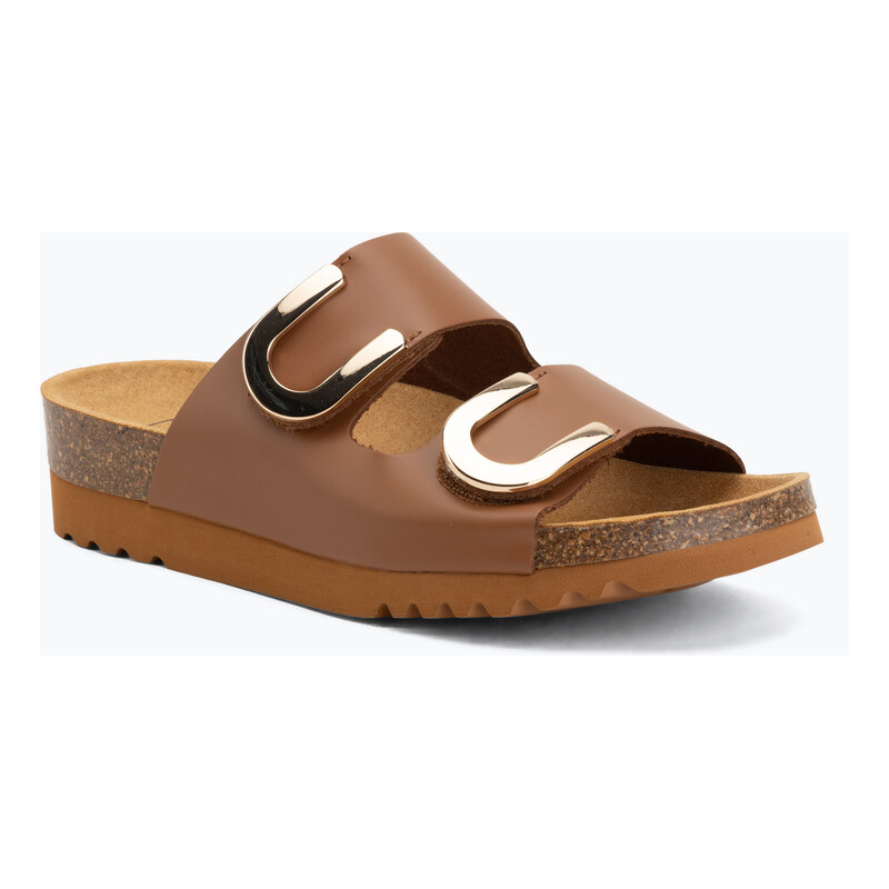 Dámské pantofle Scholl Montery 2 Straps Ad Med cognac