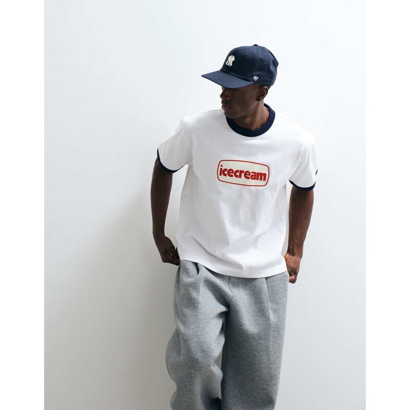 ICECREAM tub logo print t-shirt in white