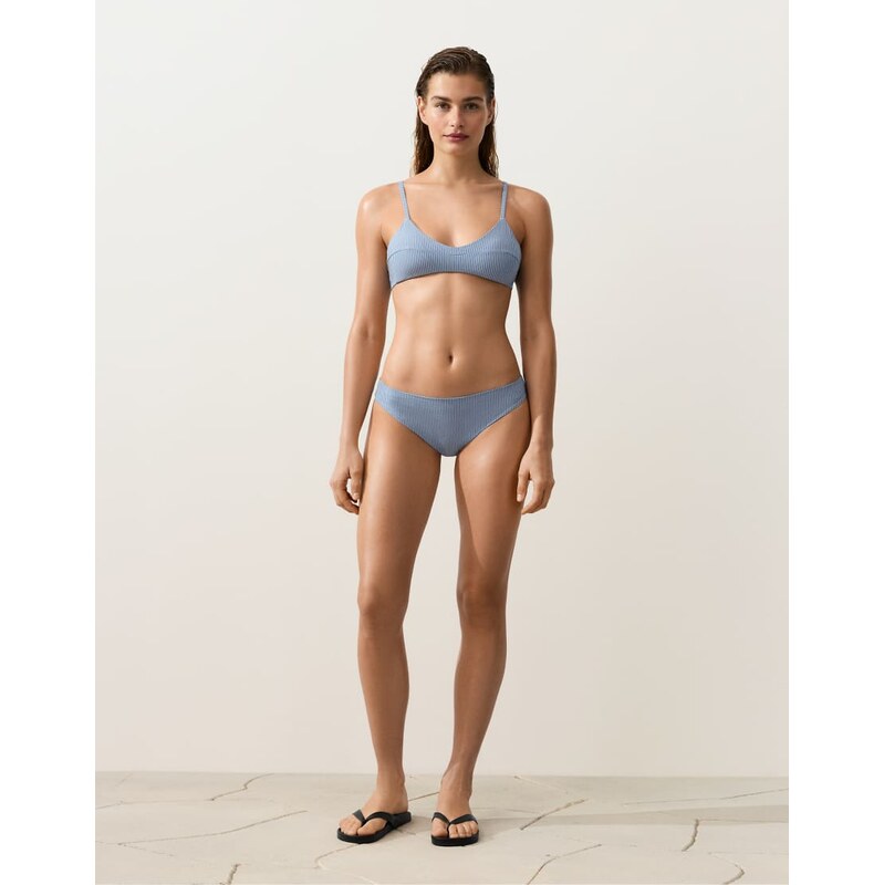 OYSHO Striped classic bikini briefs in blue