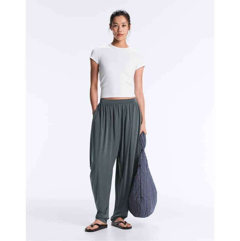 OYSHO Modal blend bloomer trousers in grey