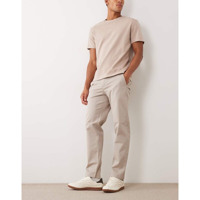 New Look straight leg chino in stone-Neutral