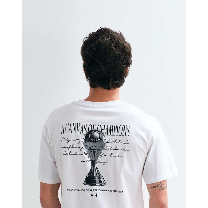 Jack & Jones champions backprint t-shirt in white