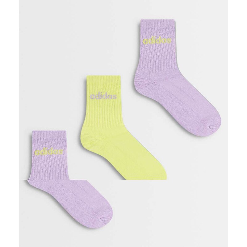 adidas Performance Three Stripes Studios crew socks in purple