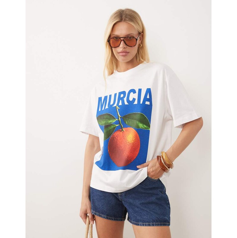 ASOS DESIGN short sleeve oversized t-shirt with Murcia graphic