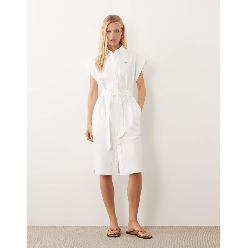 Polo Ralph Lauren woven shirt day dress in white