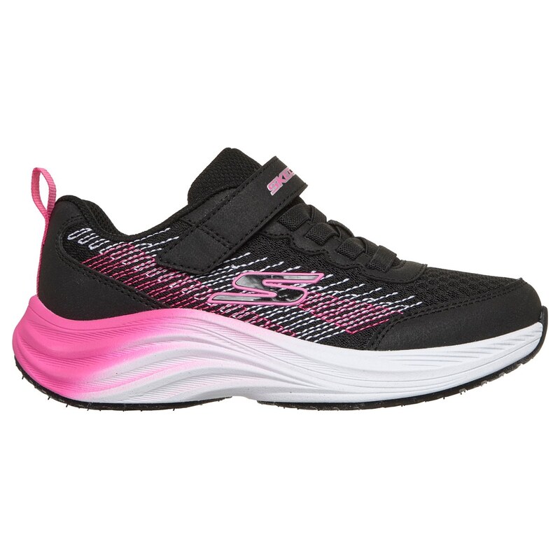 Skechers Dívky Sport Pulse Shoes v Černá/Sytě Růžová, Velikost