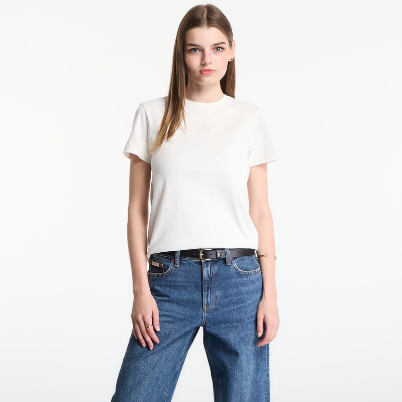 Tričko Calvin Klein Ss 20S Jersey Emblem Crew Tee Tofu M