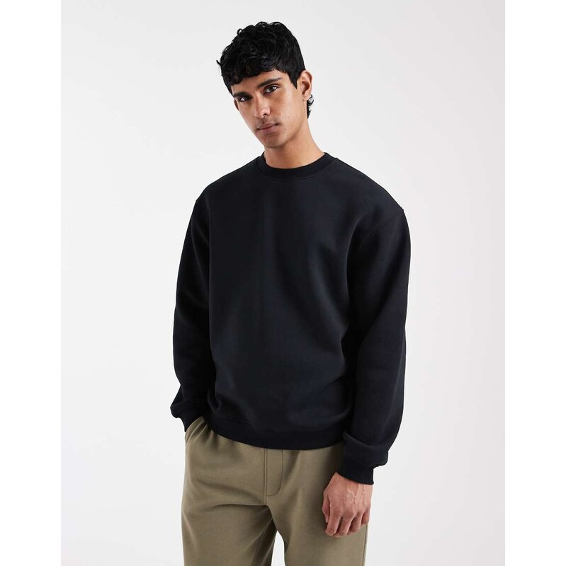 ASOS DESIGN essentials relaxed boxy sweatshirt in black