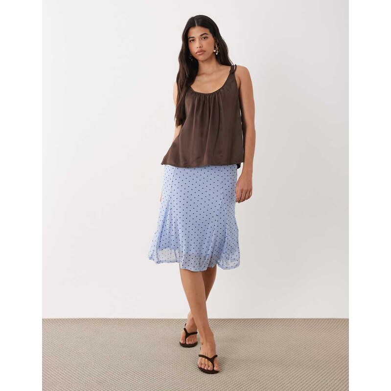 ASOS DESIGN low rise mesh midi pencil skirt co-ord with godets