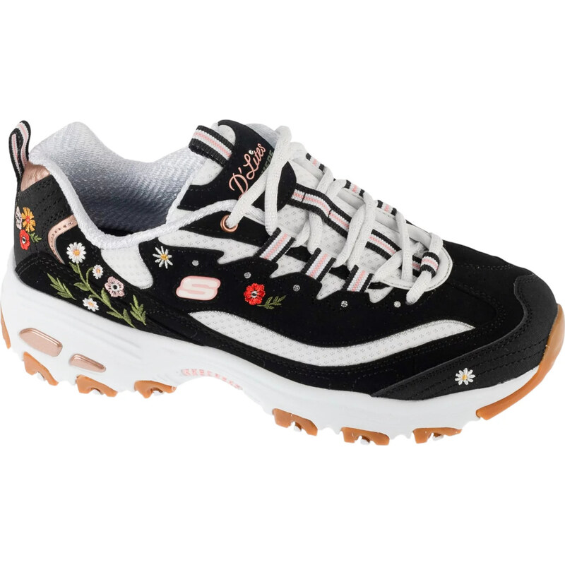 Dámské tenisky Skechers DLites Spring Bloom černo-bílé Černá