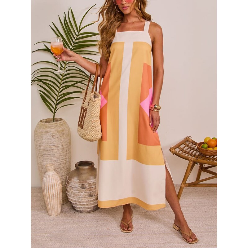 Šaty Milan Kiss Weiß/ Orange/ Rosa 7014855