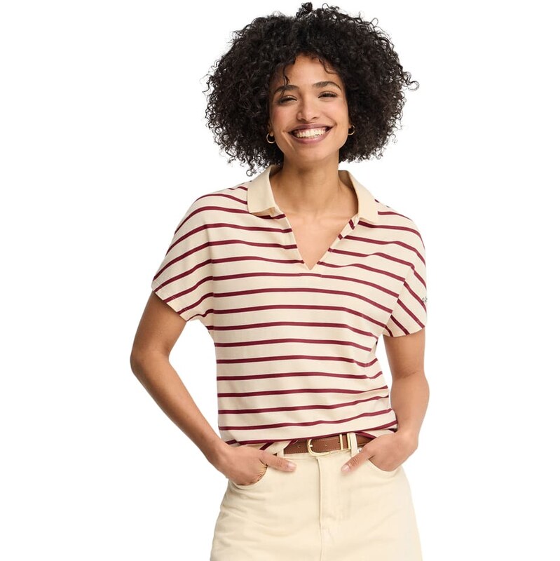 Tričko Polo Club Beige/ Bordeaux 4667028