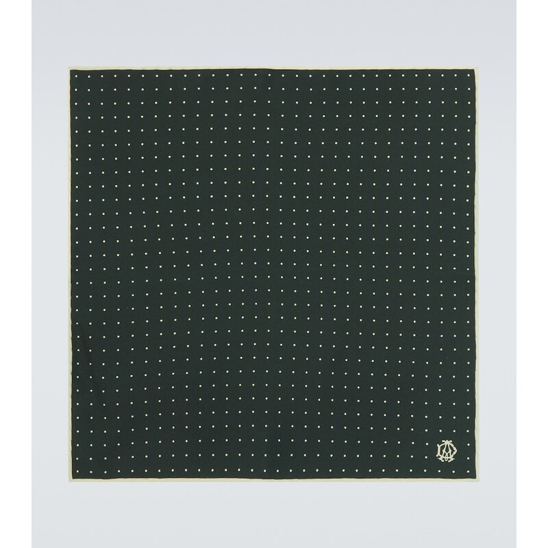 Dunhill Polka-dot silk twill scarf