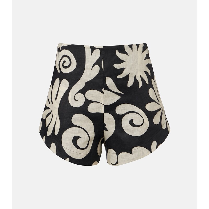 Cala de la Cruz Bahamas printed linen shorts