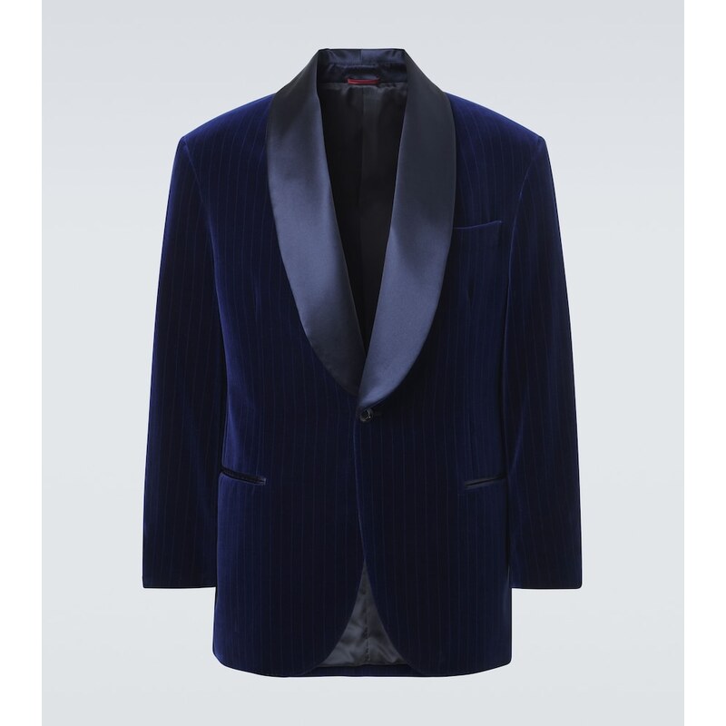 Brunello Cucinelli Pinstripe cotton velvet tuxedo jacket