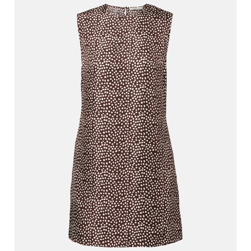 Asceno Sintra polka-dot silk twill minidress