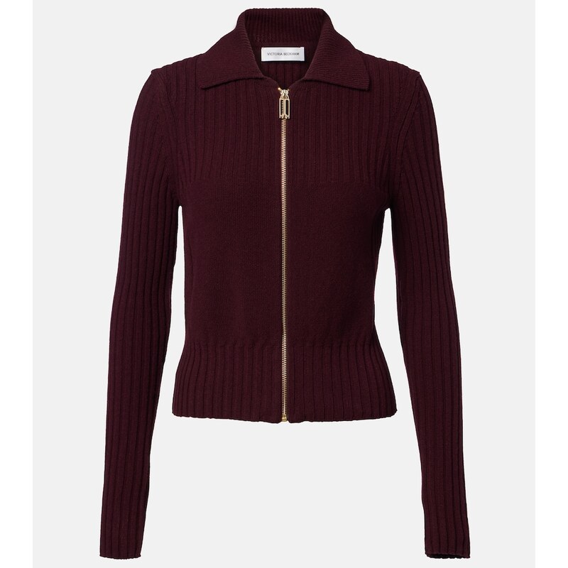 Victoria Beckham Wool and cashmere-blend zip-up cardigan