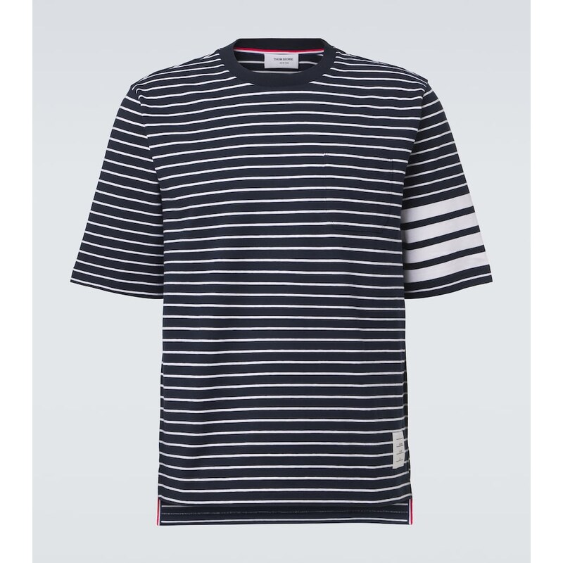 Thom Browne 4-Bar striped cotton T-shirt