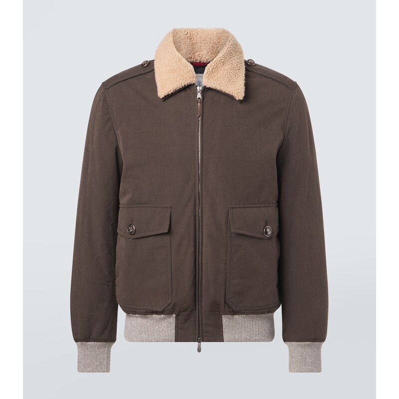Brunello Cucinelli Shearling-trimmed blouson jacket