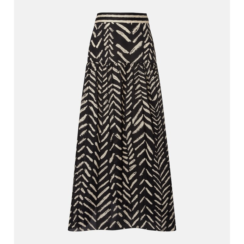 Johanna Ortiz Printed cotton maxi skirt