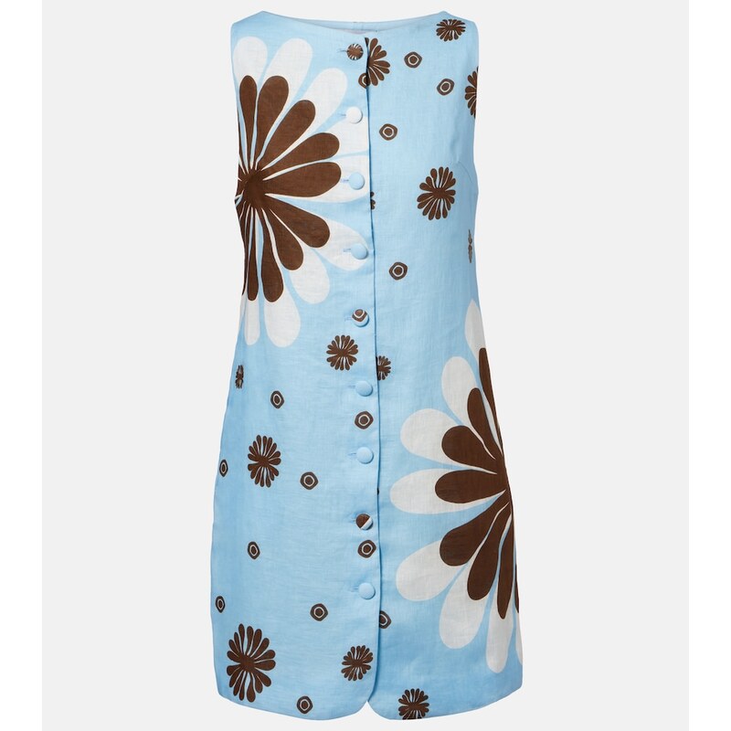 Cala de la Cruz Rhoda floral linen minidress
