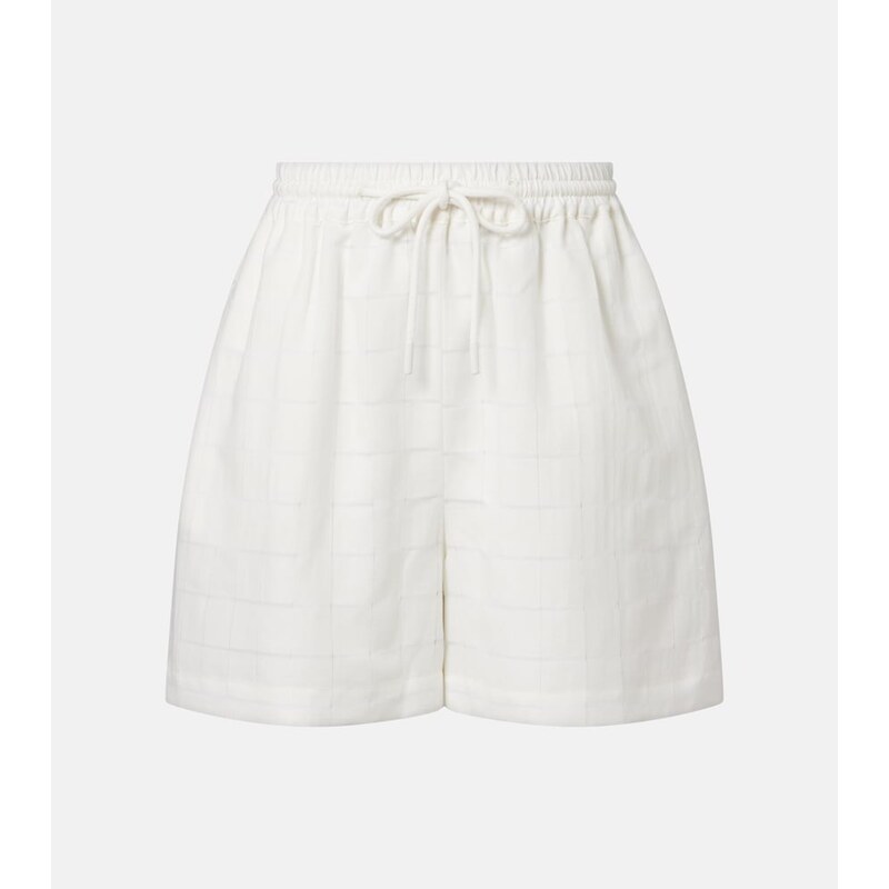 Asceno Boston checked linen and cotton shorts