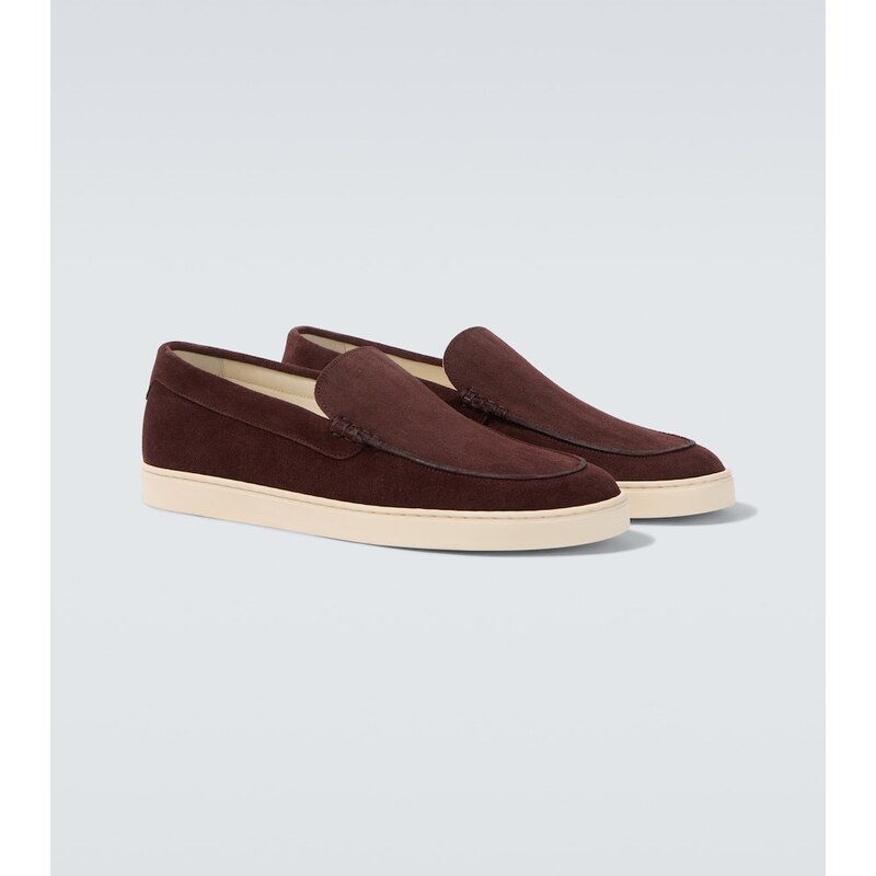 Brunello Cucinelli Chevron suede slip-on shoes