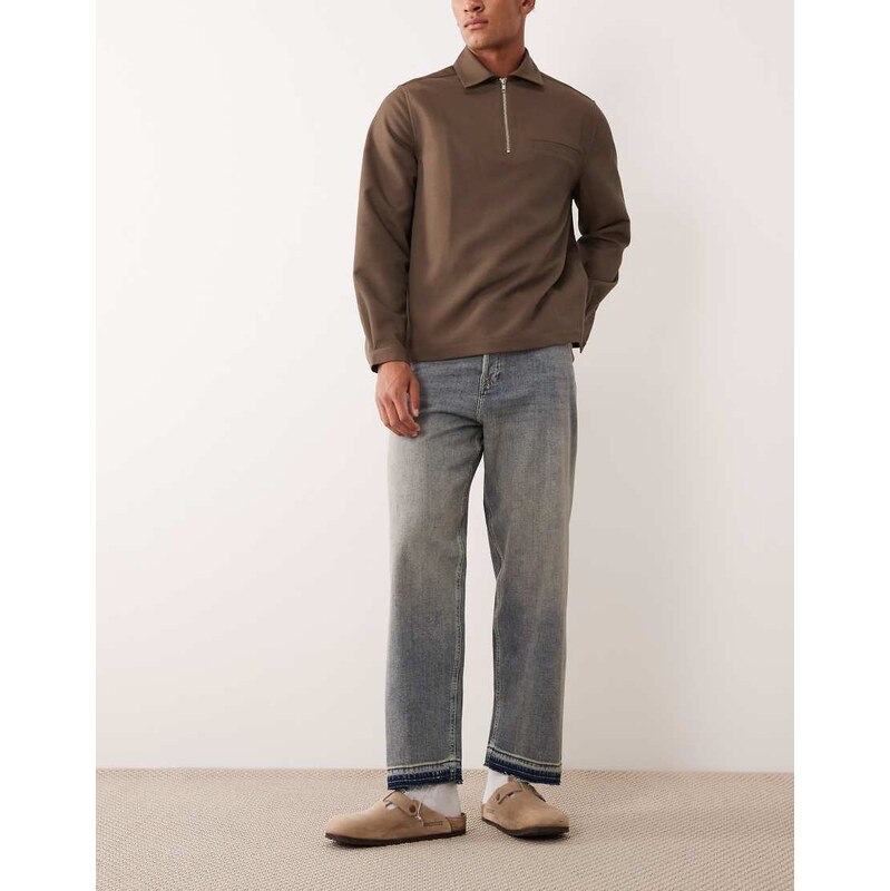 Jack & Jones Alex baggy jeans in mid blue with tint