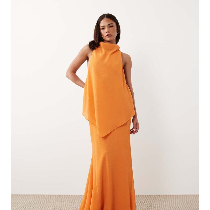 ASOS Petite ASOS DESIGN Petite chiffon high neck double layer
