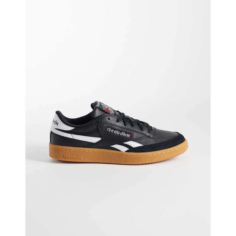 Reebok Club C Revenge trainers in black with gum sole