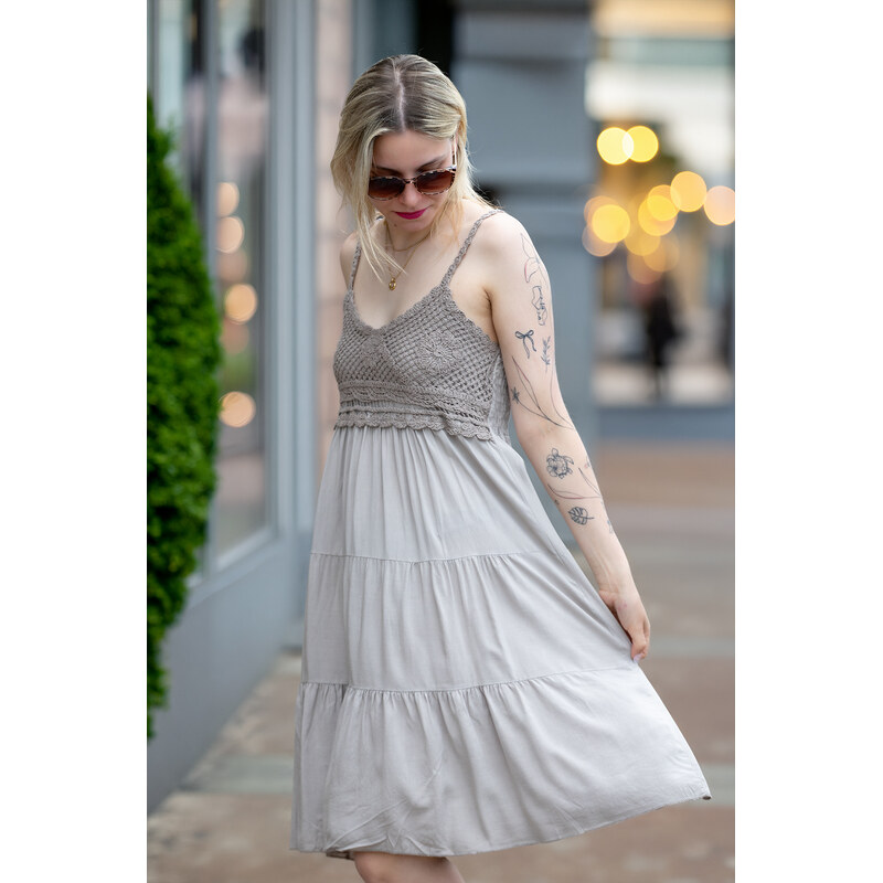 Italy fashion Letní šaty KYLIE Barva: Cappuccinová, Velikost: