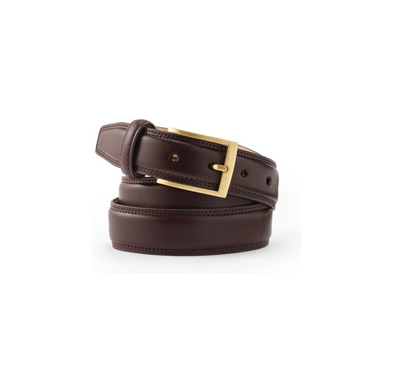 Glove Leather Belt, Men, size: 32, regular, Brown, Leather/Brass