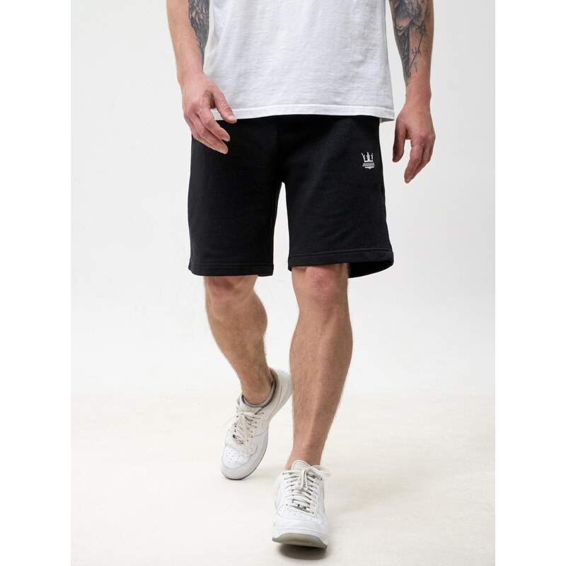 Pánské krátké teplákové kalhoty Premium černé/bílé Jigga Wear